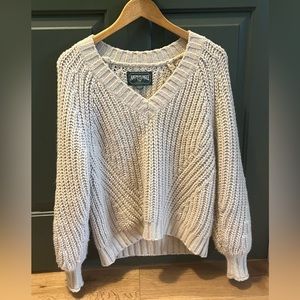 american eagle chunky knit v-neck sweater